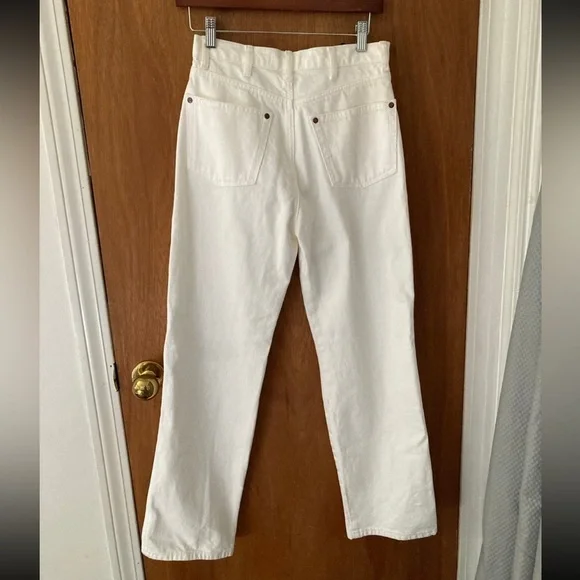 Reformation Cowboy High Rise Straight Jeans in White - Picture 2 of 4
